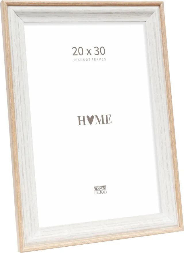 Deknudt Frames fotolijst S68VG1 - wit met naturel biesje - foto 20x30