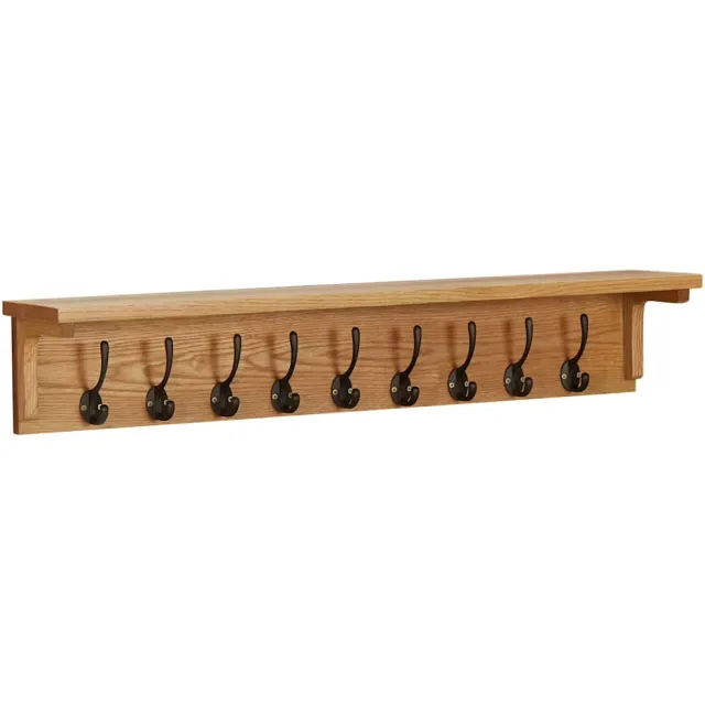 vidaXL Kapstok 90x16x16 cm massief eikenhout Bruin