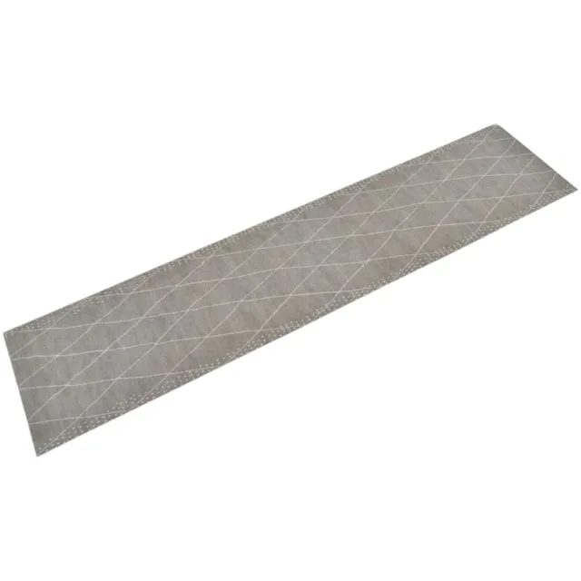 vidaXL Keukenmat wasbaar geruit 60x300 cm fluweel grijs