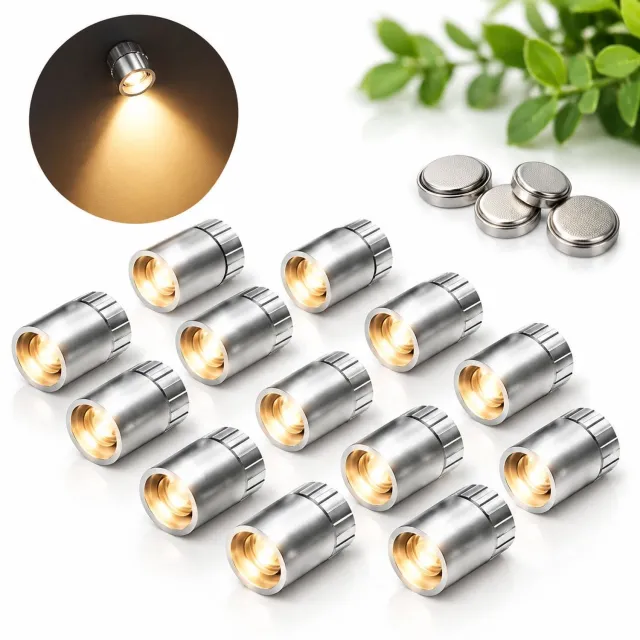 VHV Lamp - 10 miniatuur LED - jes - led lampjes op batterijen - Lampen - led lampjes - mini led lampjes - Warm wit licht - Kunststof - Zilver