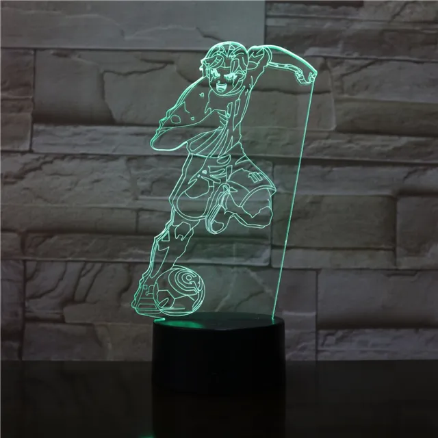 MC Living 3D Led Lamp Met Gravering - RGB 7 Kleuren - Voetballer