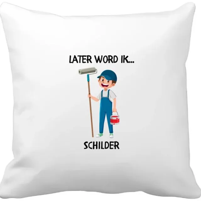 Akyol later word ik schilder Kussen hoes - Schilder - schilders - werken in de bouw - kunstenaar - 40 bij 40 cm Multicolor