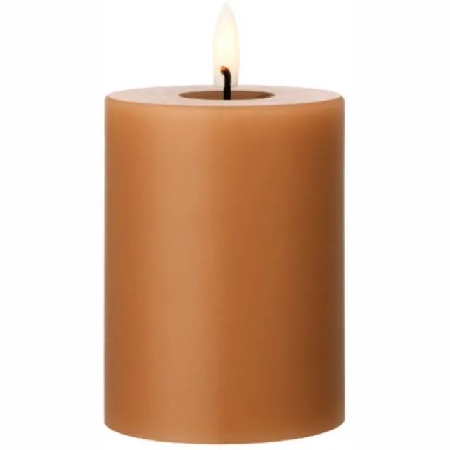 Ester & Erik Stolpkaars 10cm Raw Toffee LED - Kaarsen bruin