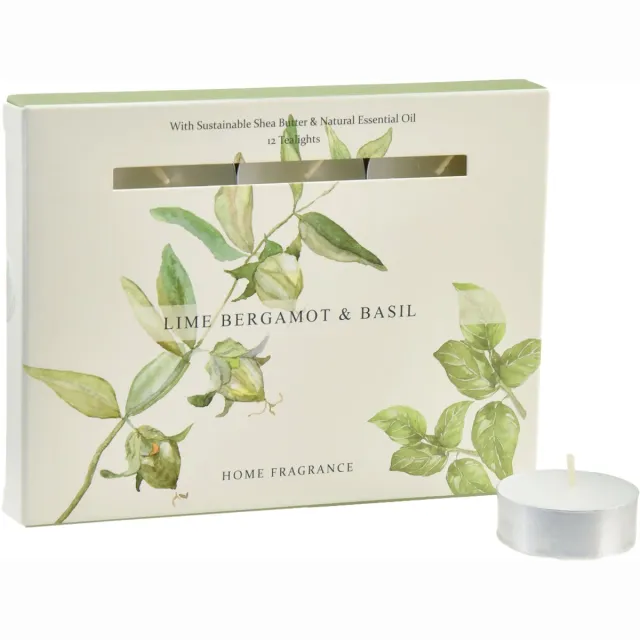 Kaemingk BV Geurkaarsen limoen bergamot basilicum Ø3,5cm 12 st wit