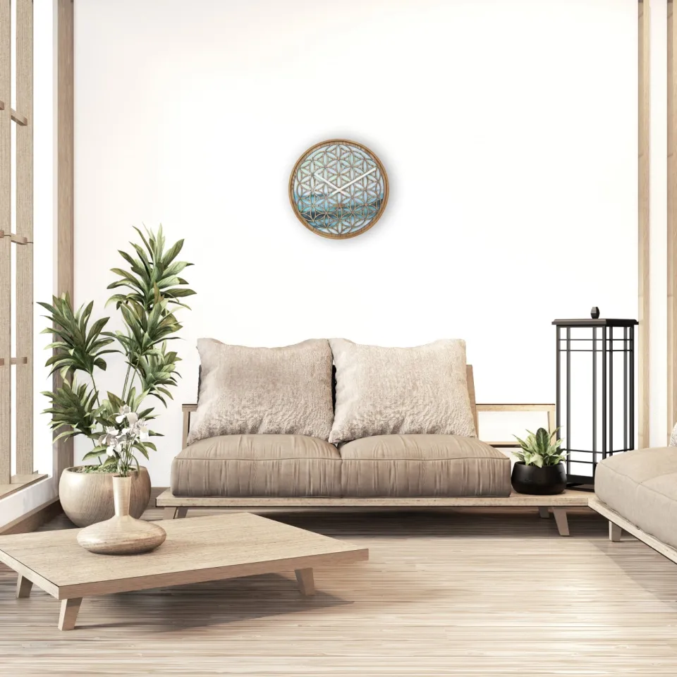 NeXtime Wandklok 40 cm - Geruisloos - Groen - Hout - "Concord", foto 4