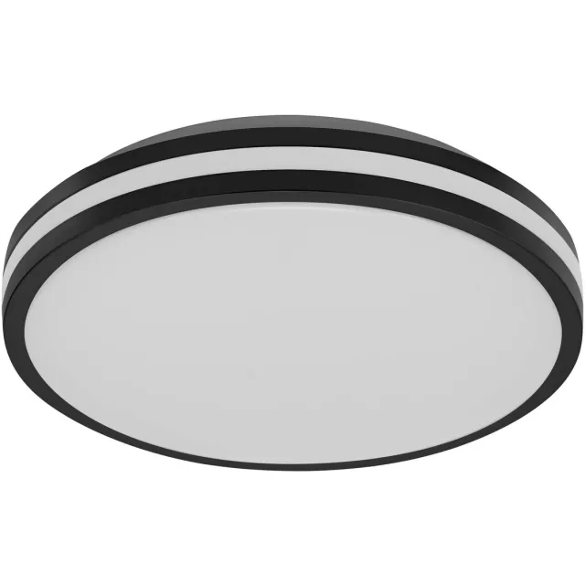Osram ORBIS Caleb LED Plafondlamp 295mm, 16W, 3000K warm wit, Zwart, Metaal met Kunststof ring, IP20