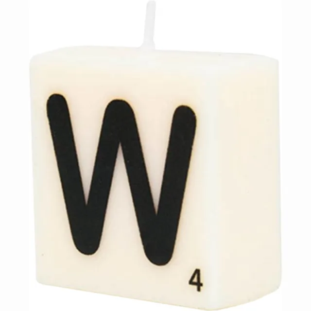 Paper dreams Letter Kaarsje - W Zwart wit