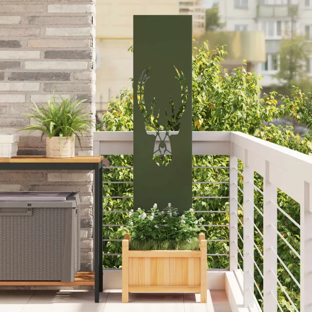 vidaXL Tuin Privacy Screen Olijfgroen 32 x 140 cm Koudgewalst staal