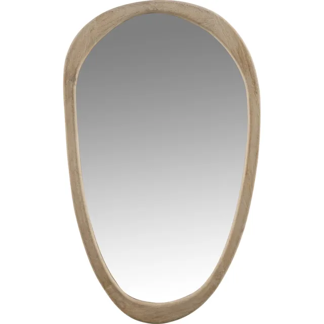 J-Line spiegel Onregelmatig - hout - naturel - large - 83 cm hoog