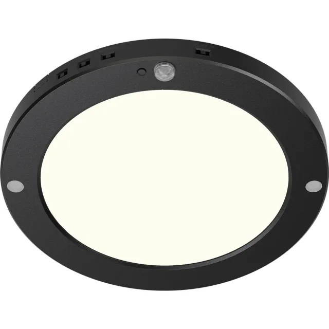 BES LED LED Plafondlamp met Bewegingssensor + Dag en Nacht Sensor - Brinton Noctis - 20W 1800lm - Natuurlijk Wit 4000K - Opbouw/Inbouw - Zwart Rond
