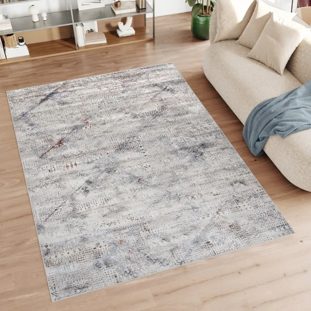 Tapiso Feyruz Vloerkleed Beige Grijs Modern Slaapkamer Woonkamer Tapijt