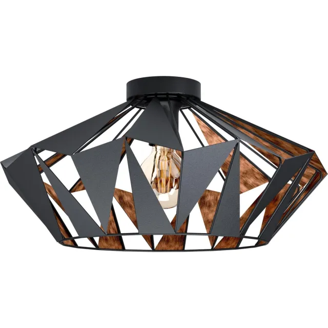 EGLO Carlton 6 Plafondlamp - E27 - Ø 47 cm - Zwart/Koper zwart, koper