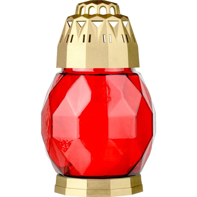 Bolsius Lantaarn 2D Diamant Rood + Goud (1 stuk)