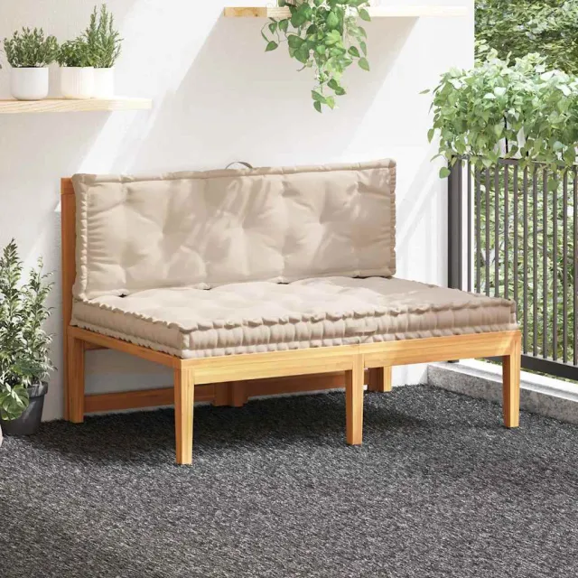 vidaXL Palletvloerkussens 2 st katoen beige