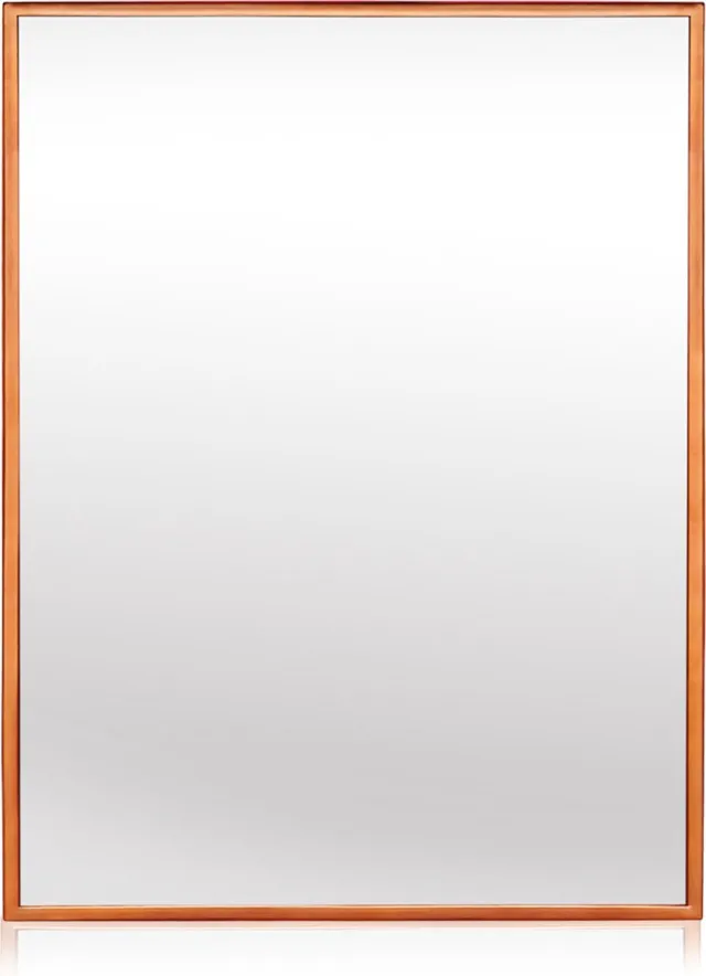 Casa Chic Elegance by Casa Chic Wandspiegel van metaal - 90 x 60 cm - Gegalvaniseerd metaal - Rose Gold Roségoud