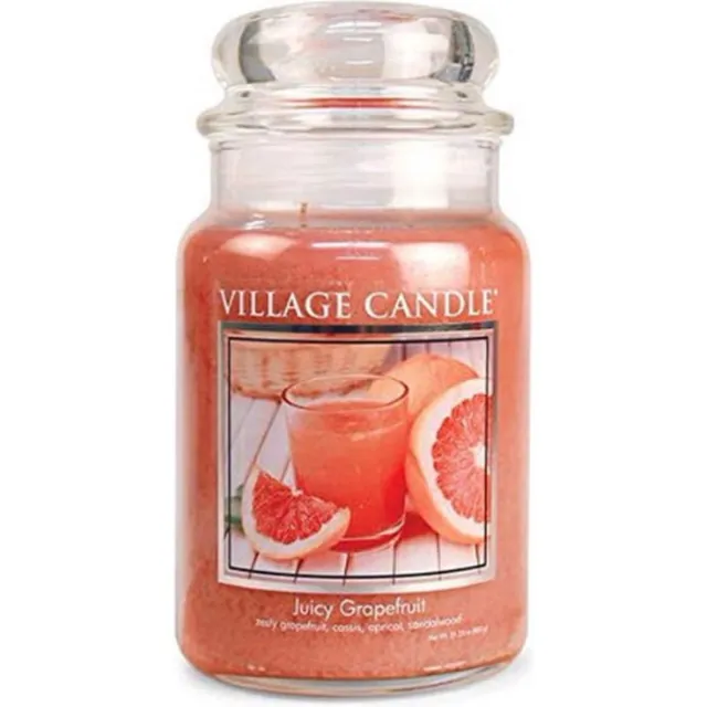 village candle Large Jar Juicy Grapefruit - Zomergeur! - Geurkaars oranje