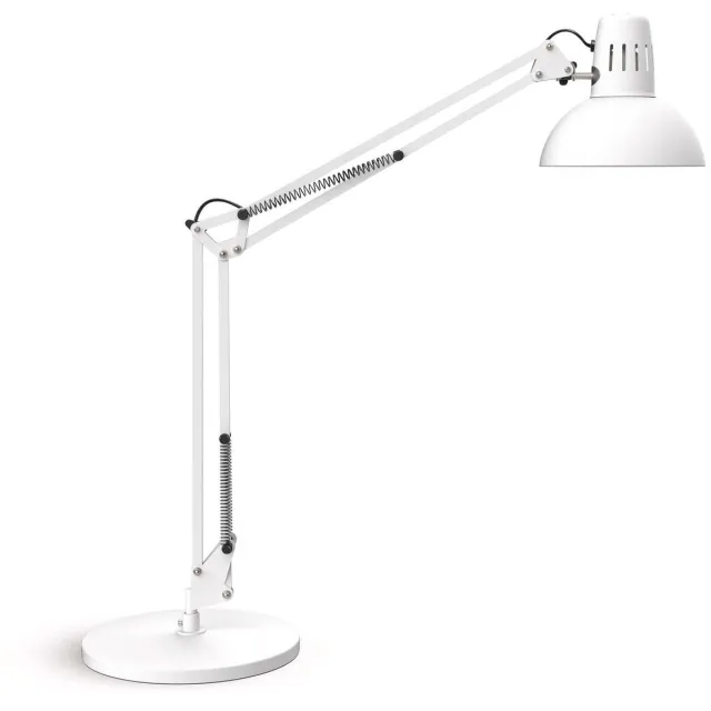 Maul MAULstudy Bureaulamp - Metaal - Wit - E27 Fitting - Kantelbare Arm - Tafellamp