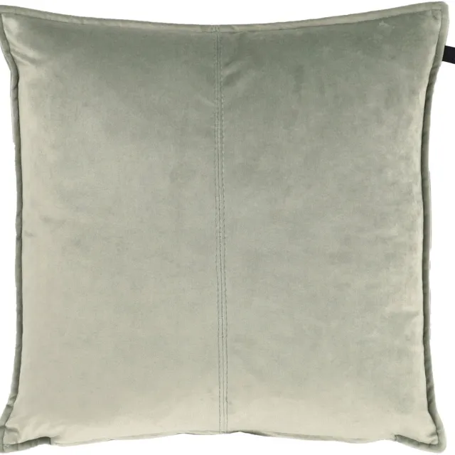 Overseas Middlestitch Kussen - 60 x 60 cm– Velours – Soft Green Groen licht