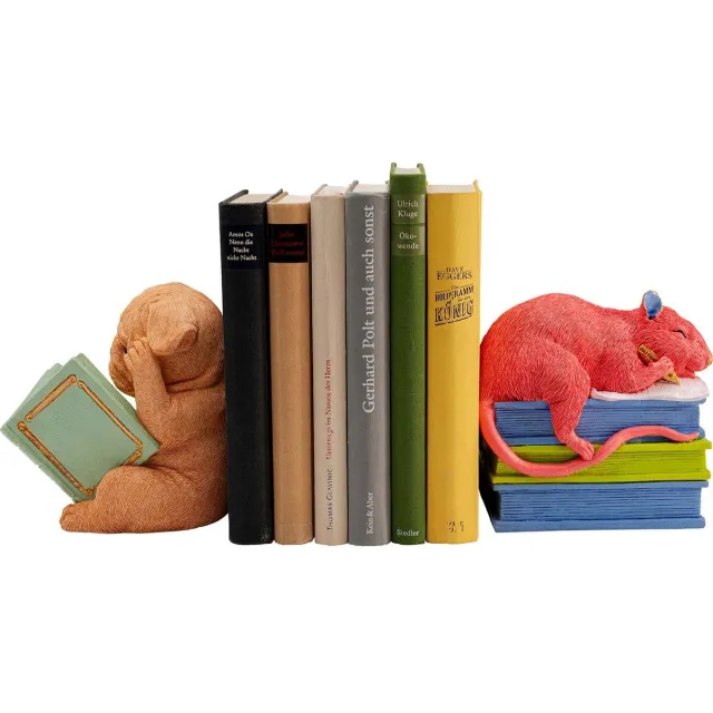 Kare Design Boekensteun hond en muis (2/Set) Kare Design Veelkleurig