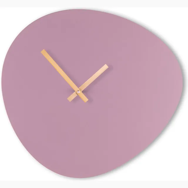 Kloq Wandklok 'Pebble' Lavendel Grijs & Gouden wijzers