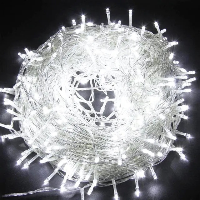 Rosnek 50m 500 LEDs Wit Licht LED Lichtsnoer - KerstverLichting met 8 Modes & Geheugenfunctie - Kerstdecoratie voor Binnen & Buiten