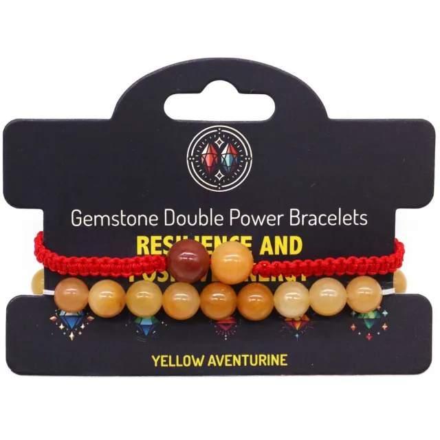 Ancient Wisdom Edelsteen Dubbele Kracht Armbanden - Gele Aventurijn multicolor