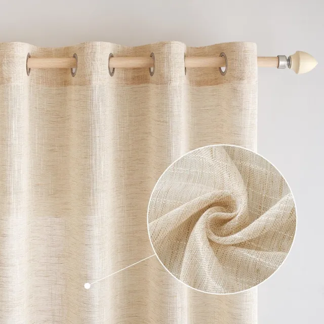Unyqoos Stijlvolle en zachte linnenlook gordijnen voor elke ruimte in huis Lichtbeige