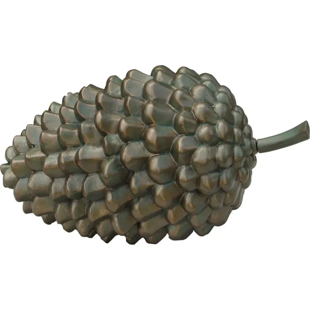 In & Out Deco dennnenappel fiberstone hoog 36 cm bronskleurig decoratief