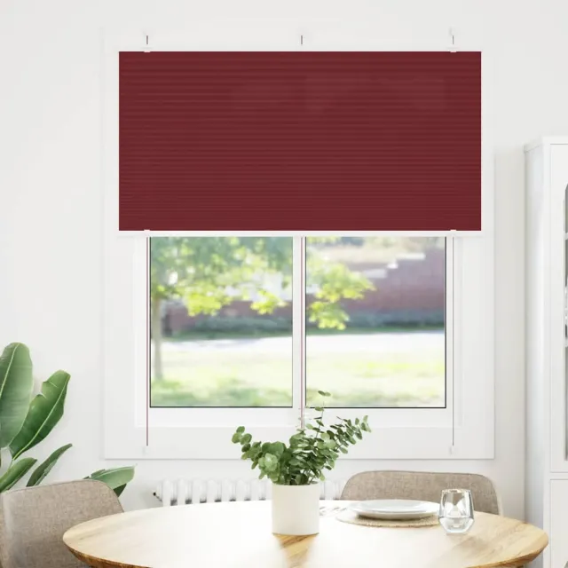 vidaXL Plissé rolgordijn 115x100cm stofbreedte 114,4cm bordeauxrood