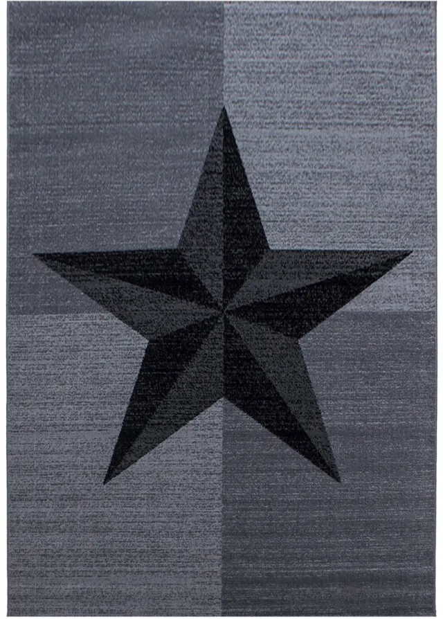 Plus Vloerkleed – Grijs – Ster Design – Laagpolig & Modern – 140x200 cm