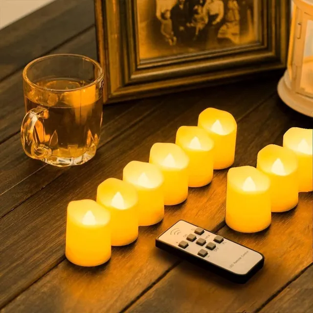 Q-Time 6 LED Kaarsen | Kunstkaarsen | Warm Wit | Met Effect | Timer | Afstandsbediening | Batterij tot 300 uur | Theelicht | Sfeerlicht | Decoratielicht | Horeca | Thuis. Warm-Wit Batterij AB