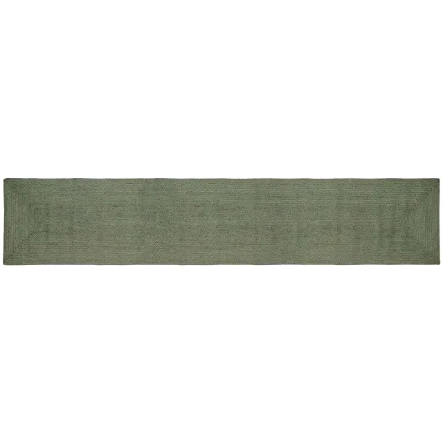 vidaXL Gebied - Tapijt - Olijfgroen - 80 - x - 400 - cm - Jute