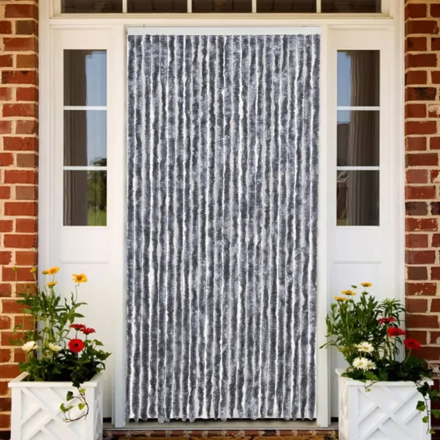 vidaXL Vliegengordijn 100x230 cm chenille zilver