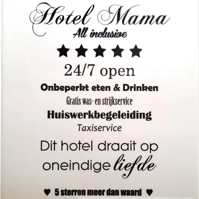 BordenPrint Keramieke Tegel - Hotel Mama Wit