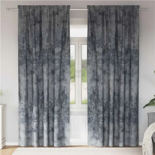 vida xl Gordijn met gordijnen 2 pcs Zilvergrijs 260 x 140 cm Fluweel