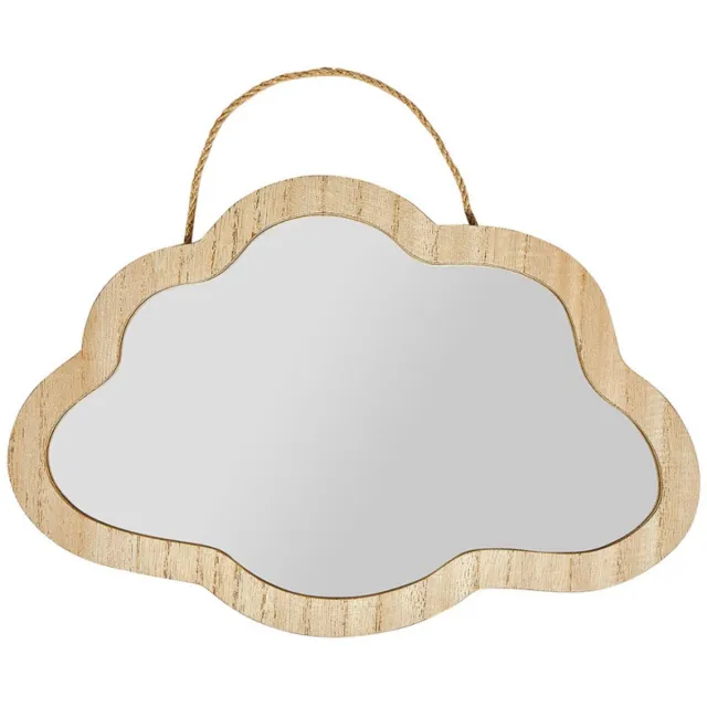 OSTARIA Wandspiegel wolk - decoratieve spiegel - naturel - MDF - 36 x 20 cm Lichtbruin