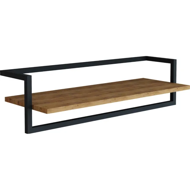 en.casa Wandkapstok Evje 80x30x20 cm houtkleurig en zwart