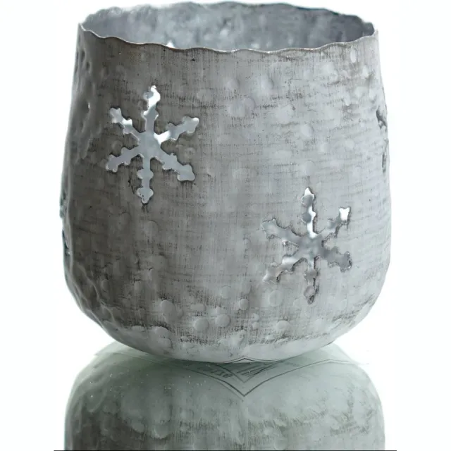 Riffelmacher & Weinberger Windlicht sneeuwvlok zilver 6,5 x 7 cm
