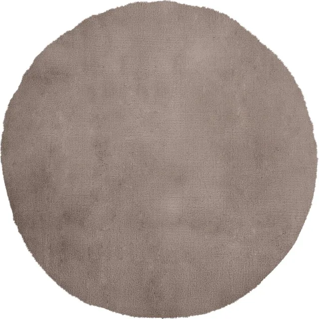 Obsession Rond vloerkleed My Cha Cha taupe – Ø 80 cm – zacht micropolyester, handgetuft