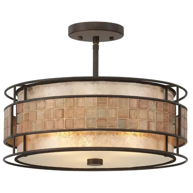 Quoizel LED Plafondlamp Laguna | 3X E27 Max 60W | Dimbaar | Renaissance Copper Geen