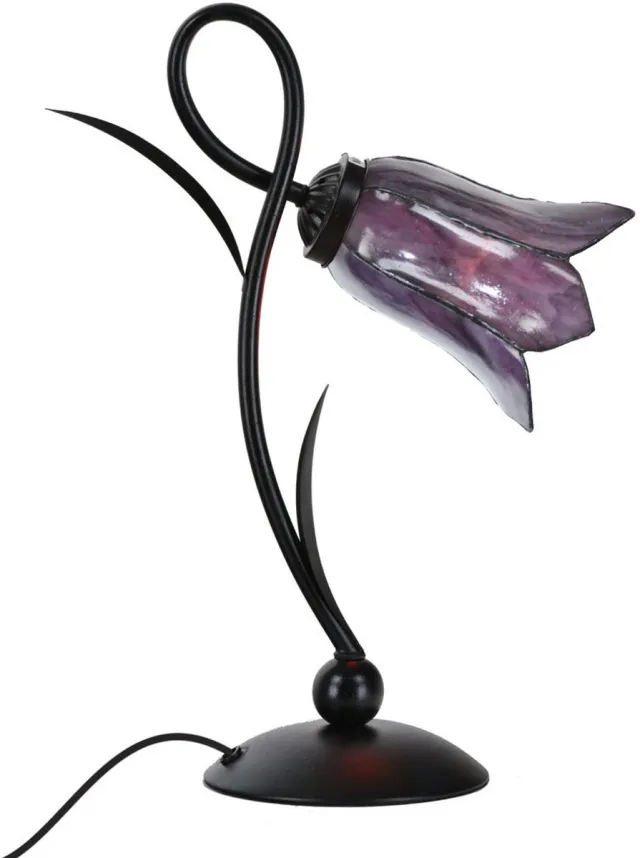 Coloured by Art Tiffany Tafellamp Lovely Gentian Purple - Art Deco Trade Paars