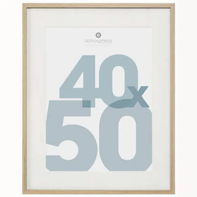 Atmosphera Fotolijstje Manu - met passe partout - voor een foto van 40 x 50 cm - naturel - MDF/Glas - Klassieker
