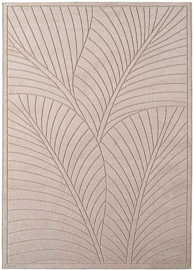 Dutch XXL Buitenkleed | Nova | Palmbladeren | Beige | 160x230 cm | Buitentapijt | Tuintapijt