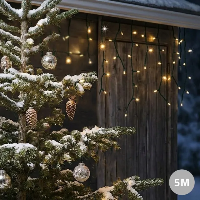 RexTech Solar kerstverlichting buiten 'Frost' - 200 leds - 5 meter verlichte lengte - Sfeervol warm wit (3000K) - 8 lichtstanden - Feestverlichting voor buiten op zonne-energie