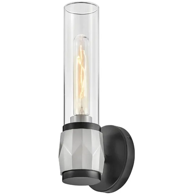 Hinkley LED Wandlamp Ellison | 1X E27 Max 40W | Black with Brushed Nickel Zwart