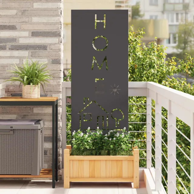 vidaXL Tuin Privacy Screen Zwart 50 x 140 cm Koudgewalst staal
