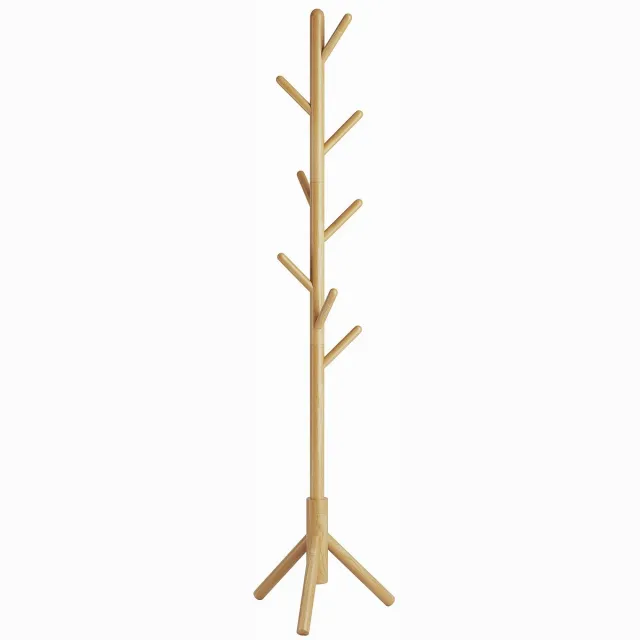 Unyqoos ® Houten Vrijstaande Kapstok met 8 Haken voor Jassen, Hoeden en Tassen in Boomvorm Design bruin