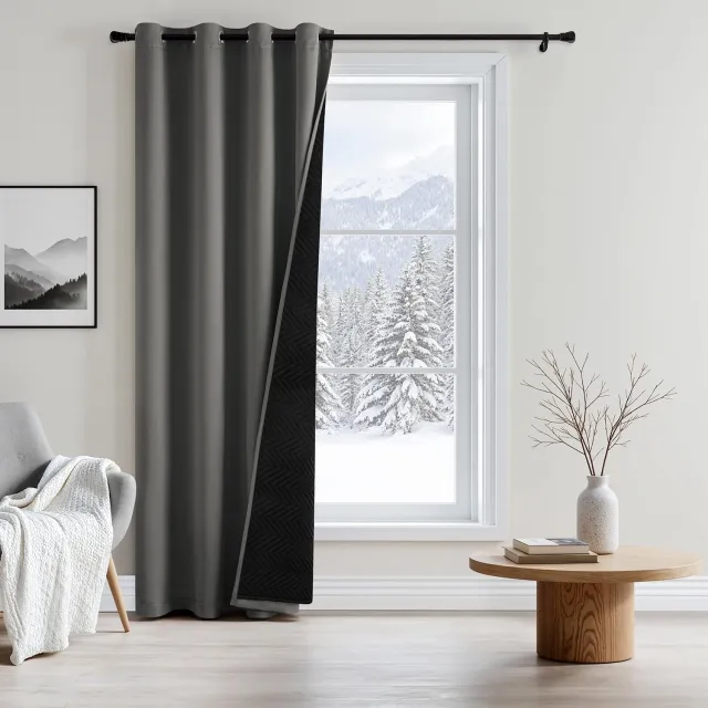 Famanu Thermisch isolerend deurgordijn 100 x 200 cm in grijs, energiezuinig en geluidsreducerend voor optimale bescherming, perfect voor gebruik in slaapkamers en woonkamers met een comfortabel binnenklimaat