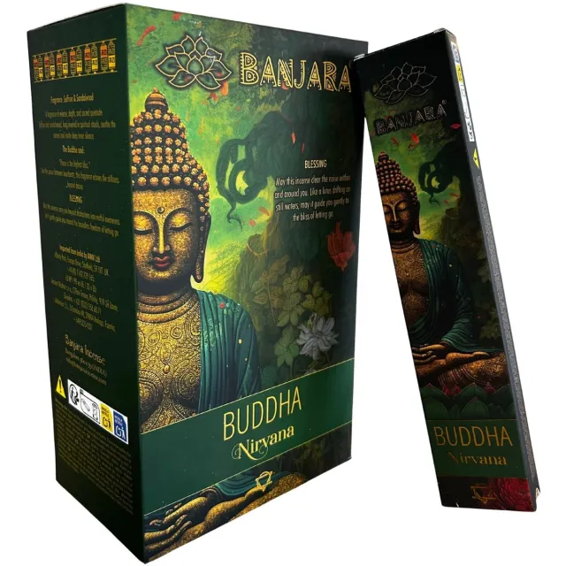 Banjara wierook - buddha nirvana - sandelhout - wierook - geurstokjes - doos 12 stuks
