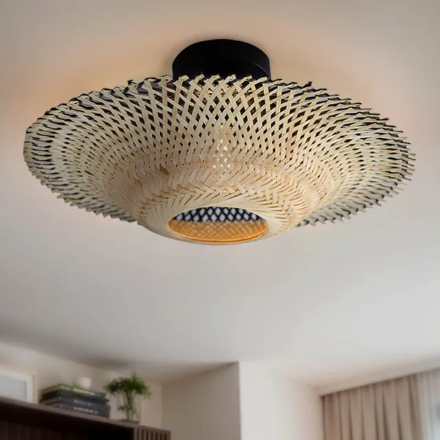 Olucia CORDOBA - Plafondlamp - Bruin / Zwart - Vorm: Rond